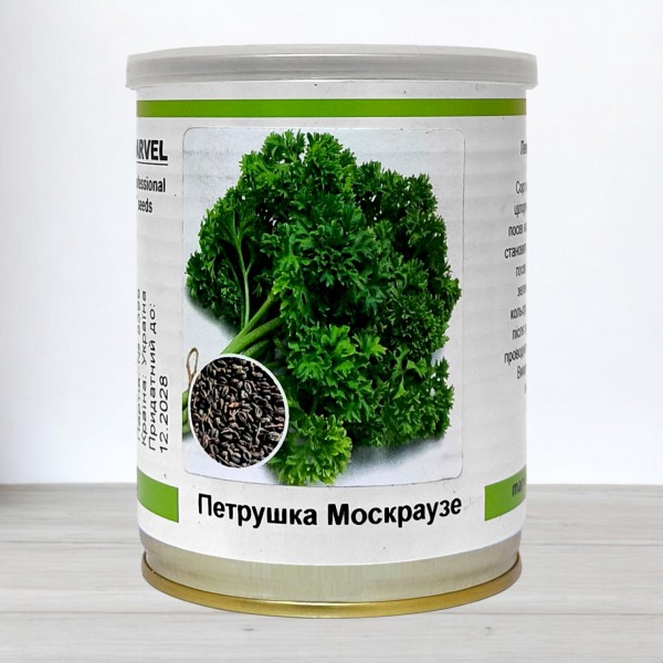 Насіння петрушки кучерявої Москраузе, Польща, Marvel, банка 100г